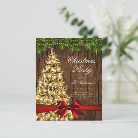 Gouden rustieke kerstboom nodigen programma uit Me (Staand voorkant)