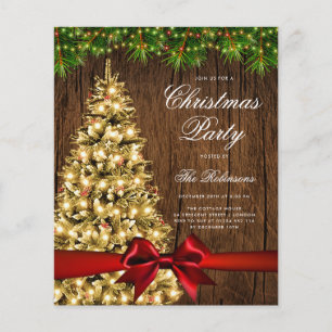 Gouden rustieke kerstboom nodigen programma uit Me Flyer