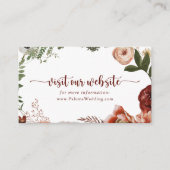 Gouden rustieke kleurrijke bloemenbruiloft website informatiekaartje (Voorkant)