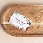 Gouden rustieke kleurrijke bloemenbruiloft website informatiekaartje<br><div class="desc">Deze goudkleurige florale trouwwebsite is perfect voor een eenvoudige bruiloft. Het ontwerp is voorzien van met de hand geschilde marsala,  roze,  wazige,  Bourgogne en goudbloemen met groene bladeren die in prachtige worsten zijn gerangschikt.</div>