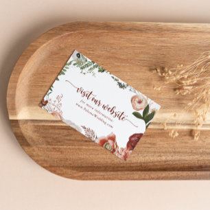 Gouden rustieke kleurrijke bloemenbruiloft website informatiekaartje