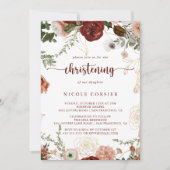 Gouden rustieke kleurrijke bloemendoop kaart (Voorkant)