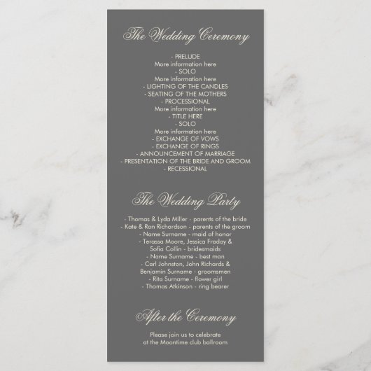 Gouden rustieke land Hoefijzers bruiloft programma Programmakaart (Achterkant)