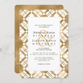 Gouden rustieke landelijke boerderij geruite bruil kaart