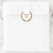 Gouden rustieke laurierkrans dank u ronde sticker (Tas)