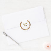 Gouden rustieke laurierkrans dank u ronde sticker (Envelop)