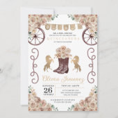 Gouden rustieke Westerne cowboylaarzen Quinceañera Kaart (Voorkant)