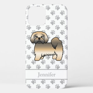 Gouden Sable Lhasa Apso Cartoon Hond & Naam Case-Mate iPhone Case