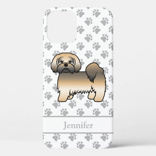 Gouden Sable Lhasa Apso Cartoon Hond & Naam Case-Mate iPhone Case (Achterkant)