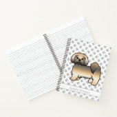 Gouden Sable Lhasa Apso Cartoon Hond & Naam Notitieboek (Binnen)