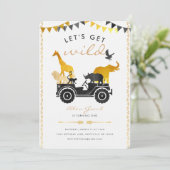 Gouden Safari Verjaardagsuitnodiging Kaart (Staand voorkant)