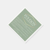 Gouden Sage Groene Leuke Feiten Gepersonaliseerd Servet (Hoek)