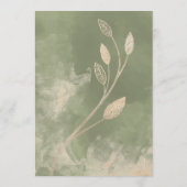 Gouden Salie Groen Bloemen Bruiloft Menu (Achterkant)