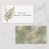 Gouden Saliegroen Bloem Bruiloft Plaatskaart Plaatskaartje (Voorkant / Achterkant)
