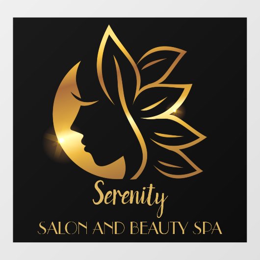 Gouden Salon en Spa voor Vrouwen Personalize Gold  Raamsticker (Vel)