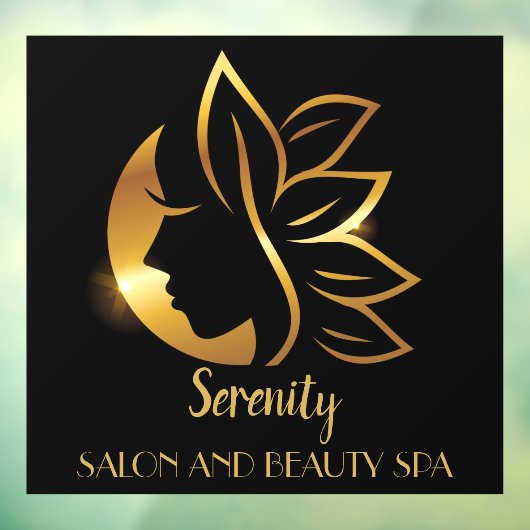 Gouden Salon en Spa voor Vrouwen Personalize Gold  Raamsticker (Vel 3)