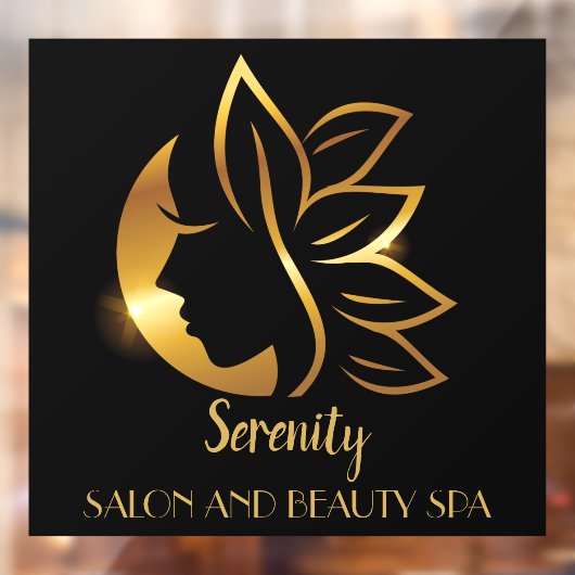 Gouden Salon en Spa voor Vrouwen Personalize Gold  Raamsticker (Vel 2)