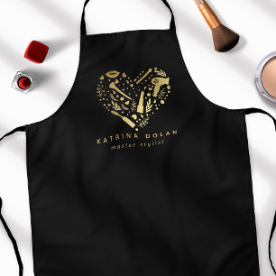 Gouden Salon Hart Kapsalon Persoonlijke Naam Schort