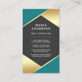 Gouden Salon Nagellak Fles Manicurist Foto Visitekaartje (Achterkant)