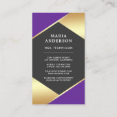 Gouden Salon Nagellak Fles Manicurist Foto Visitekaartje (Achterkant)