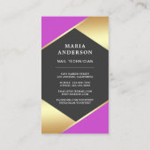 Gouden Salon Nagellak Fles Manicurist Foto Visitekaartje (Achterkant)