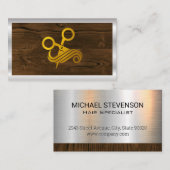 Gouden Salon Scharen | Hout Metaalglans Visitekaartje (Voorkant / Achterkant)
