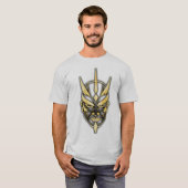 Gouden Samurai Masker Grafische T-shirt (Voorkant volledig)
