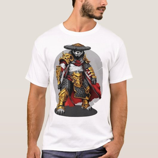 Gouden Samurai Panda: krijger van elegantie T-shirt (Voorkant)
