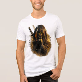 Gouden Samurai Schedel Moordenaar Grafische T-Shir Tri-Blend Shirt
