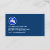 Gouden sanitair streep op blauwe waterdruppels visitekaartje (Achterkant)