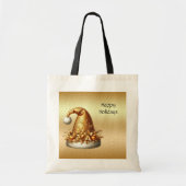 Gouden Santa Hat Holiday Canvas tas (Voorkant)