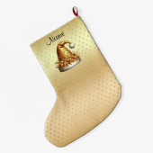 Gouden Santa Hat Kerstvakantie Stocking Grote Kerstsok (Achterkant (Hangend))