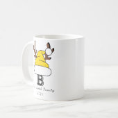 Gouden Santa Hat Monogram Familie Kerstmis Koffiemok (Voorkant links)