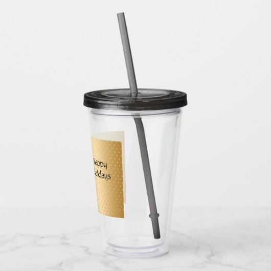 Gouden Santa Hat Vakantie Acryl Tumbler Acryl Drinkbeker (Links)