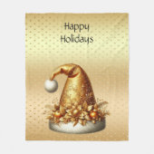 Gouden Santa Hat Vakantie Fleece Deken (Voorkant)