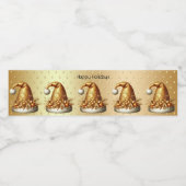 Gouden Santa Hat Vakantie Waterfles Etiket (Enkel label)