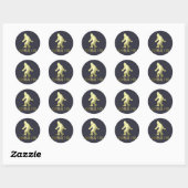Gouden Sasquatch Ronde Sticker (Vel)