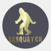 Gouden Sasquatch Ronde Sticker (Voorkant)