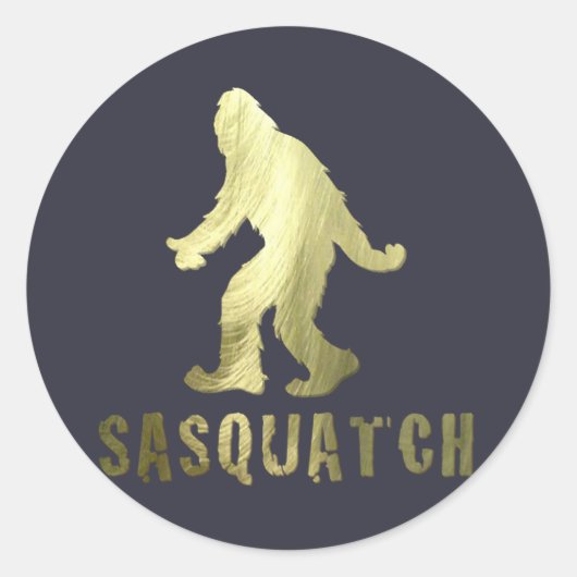 Gouden Sasquatch Ronde Sticker (Voorkant)