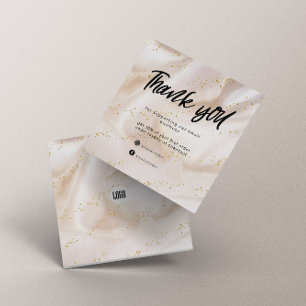 Gouden Satijn Glitter Business Dank u kaart Vierkante Visitekaartje