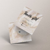 Gouden Satijn Glitter Business Dank u kaart Vierkante Visitekaartje