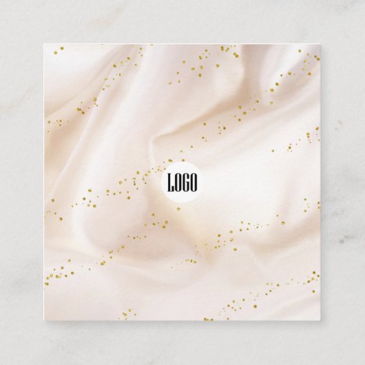 Gouden Satijn Glitter Business Dank u kaart Vierkante Visitekaartje (Achterkant)