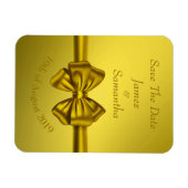 Gouden Satijnen Boog - Save the Date Magnet Magneet (Horizontaal)