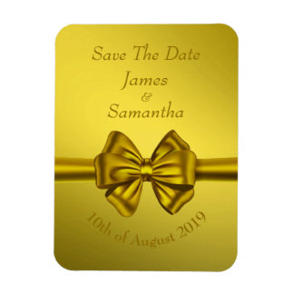 Gouden Satijnen Boog - Save the Date Magnet Magneet