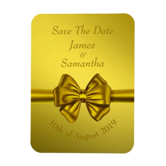 Gouden Satijnen Boog - Save the Date Magnet Magneet (Verticaal)