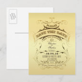 gouden save the date briefkaart (Voorkant / Achterkant)