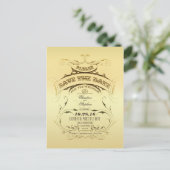  gouden save the date briefkaart (Staand voorkant)