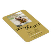 Gouden Save the Date Foto Huwelijk Magneet (Rechterzijde)