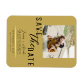 Gouden Save the Date Foto Huwelijk Magneet (Horizontaal)