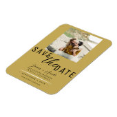 Gouden Save the Date Foto Huwelijk Magneet (Linkerzijde)